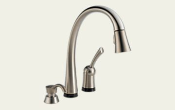 Pilar Single Handle Pull-Down Kitchen Faucet with Touch2O Technology® and Soap Dispenser