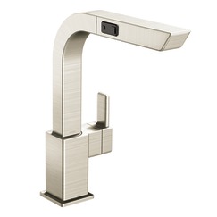 Classic stainless one-handle high arc pullout kitchen faucet