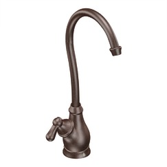 Oil rubbed bronze one-handle high arc filtering single mount bar faucet